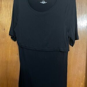 A Glow Black Short Sleeve nursing shirt